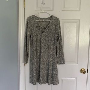 Long Sleeve Fit-and-Flare Short Dress